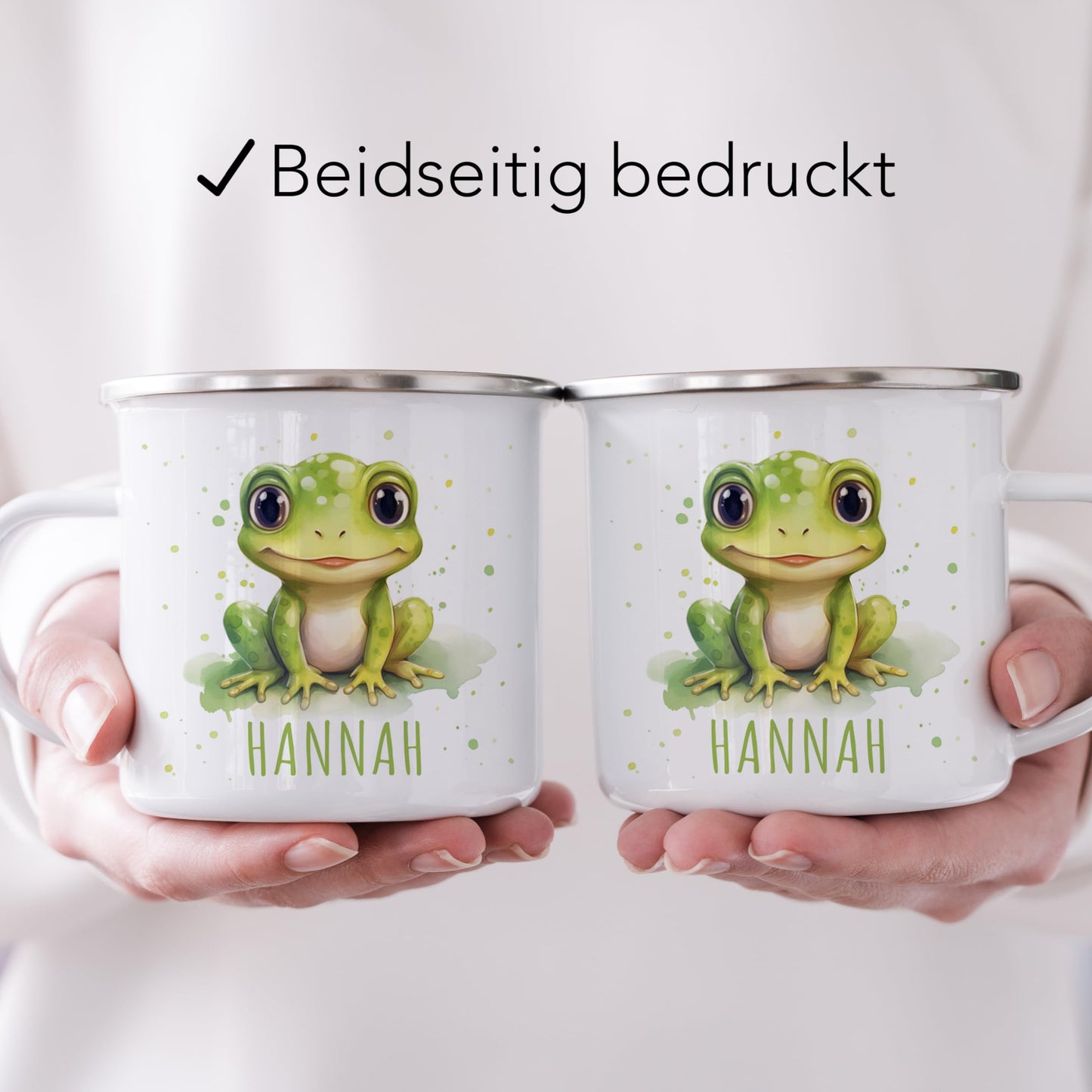 Emaille Tasse Tiere personalisiert