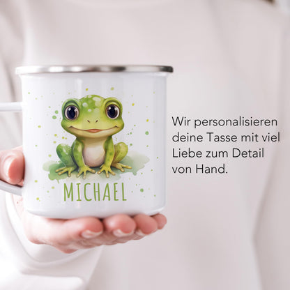 Emaille Tasse Tiere personalisiert
