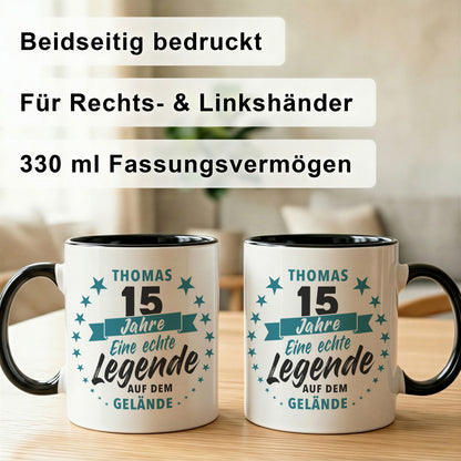 15 Jahre Jubiläum Firma Tasse mit Namen zum Dienstjubiläum Geschenk für 15 jähriges Firmenjubiläum