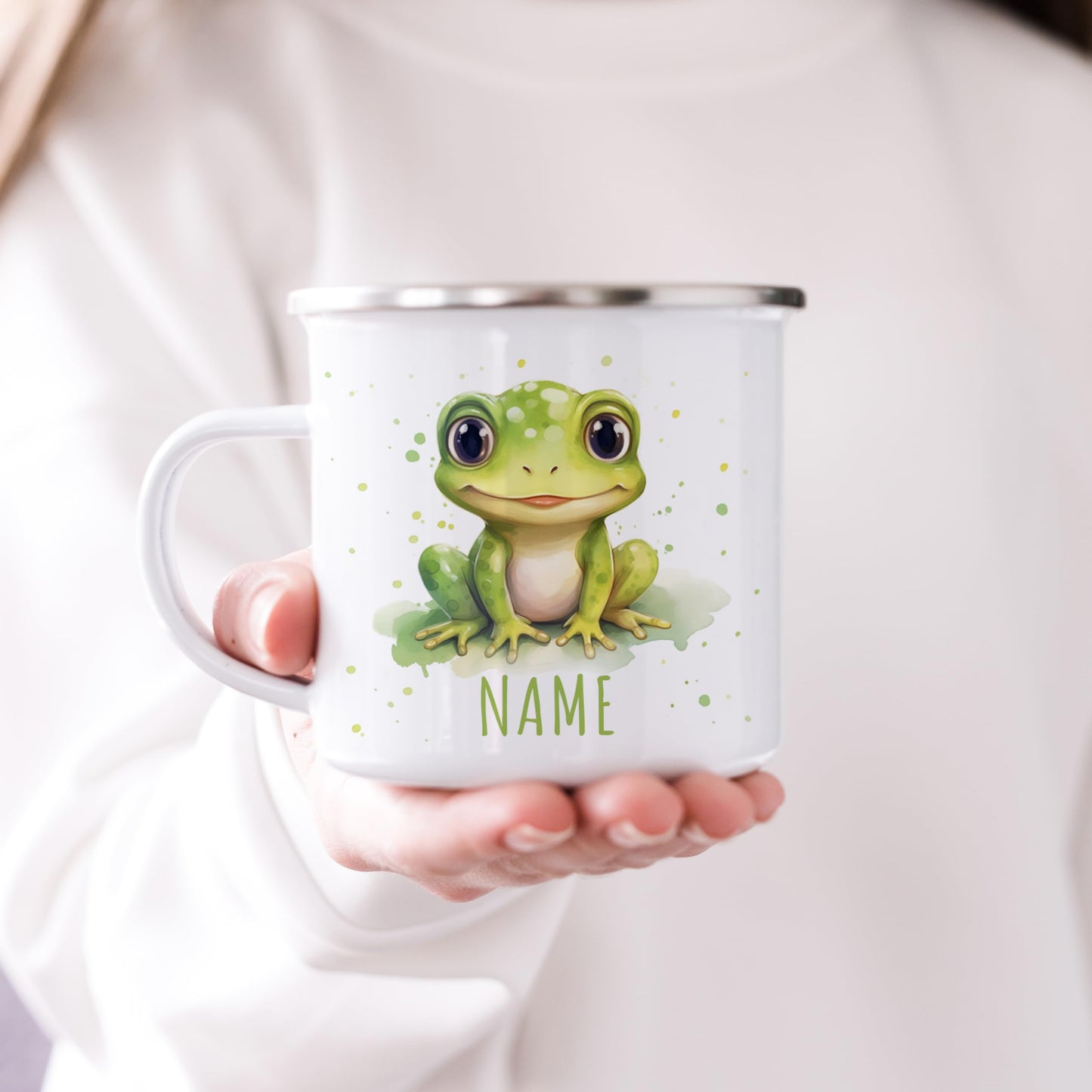 Emaille Tasse Tiere personalisiert