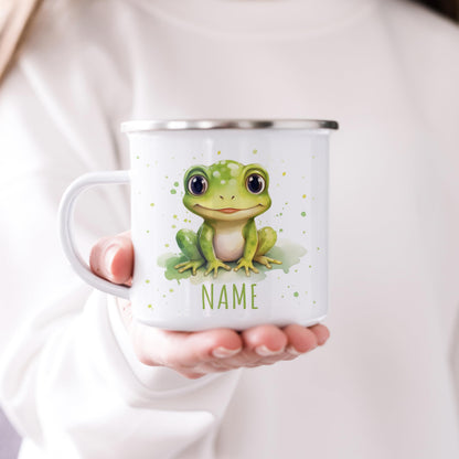 Emaille Tasse Tiere personalisiert