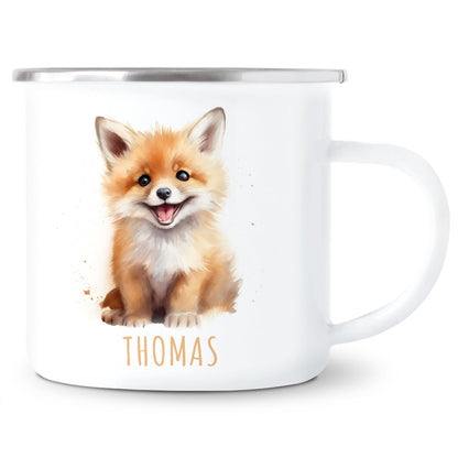 Emaille Tasse Tiere personalisiert