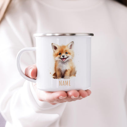 Emaille Tasse Tiere personalisiert