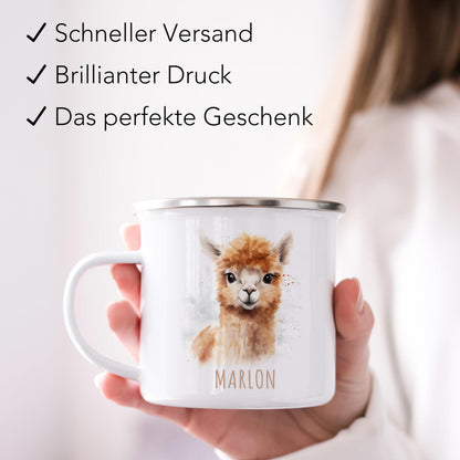Emaille Tasse Tiere personalisiert