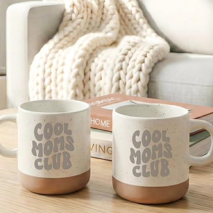 Cool Moms Club Mama Steingut Tasse Muttertagsgeschenk mit Gravur Sohn Tochter Mutter Geschenk zum Muttertag Kaffeebecher Kaffeetasse