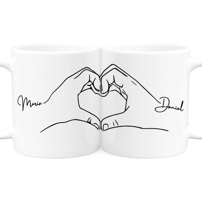 Partnertassen Paare Hand in Hand Tassen 2er Set