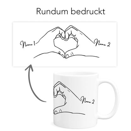 Partnertassen Paare Hand in Hand Tassen 2er Set