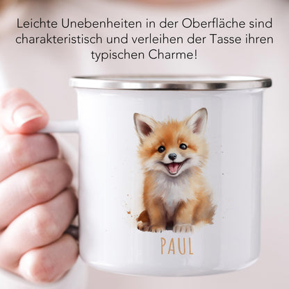 Emaille Tasse Tiere personalisiert