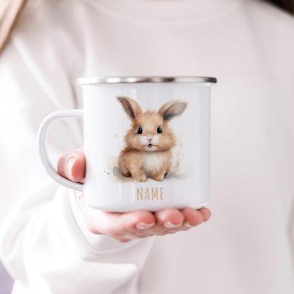 Emaille Tasse Tiere personalisiert