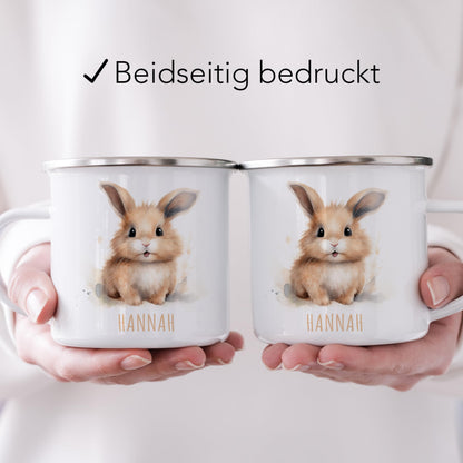 Emaille Tasse Tiere personalisiert
