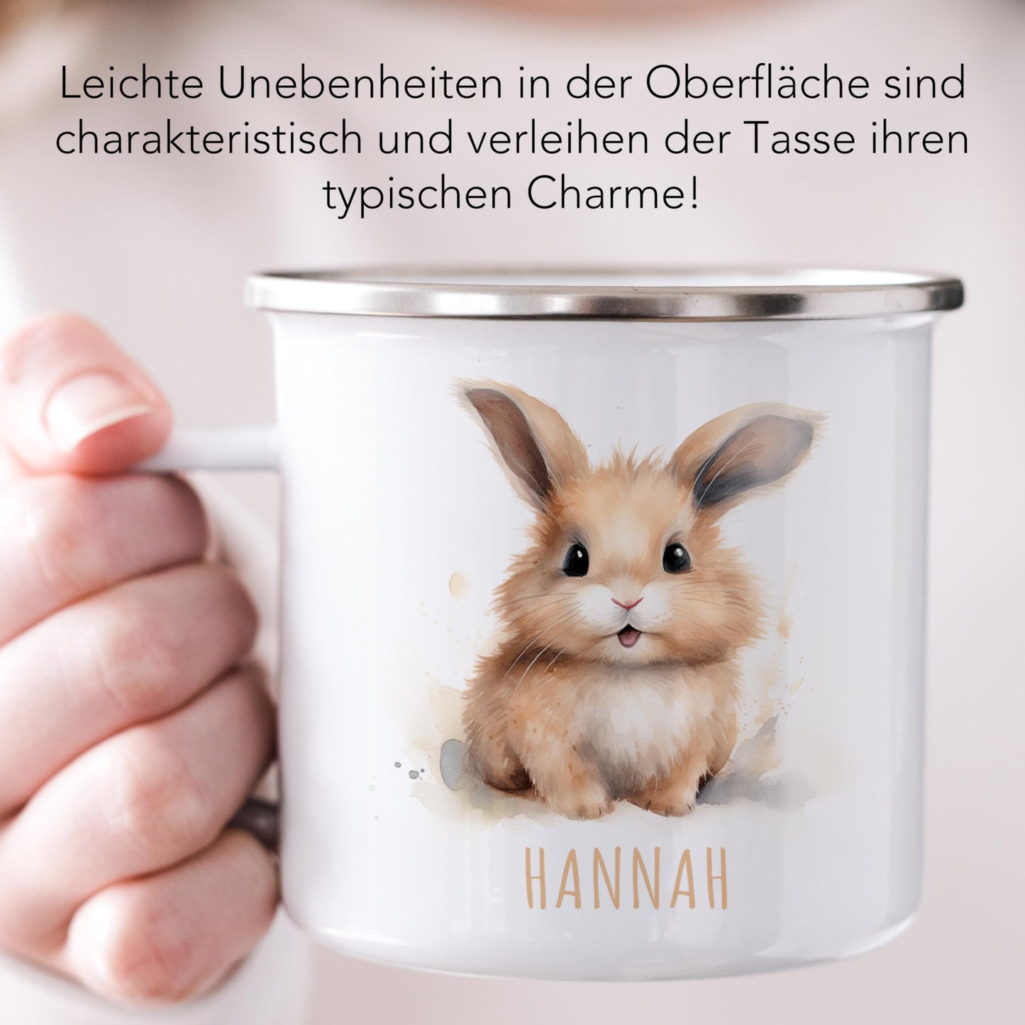 Emaille Tasse Tiere personalisiert