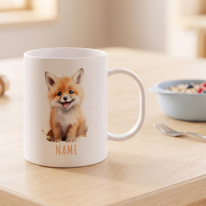 Bruchsichere Kindertasse leichte Kunststoff Tasse mit Henkel für Kindergarten, Fuchs