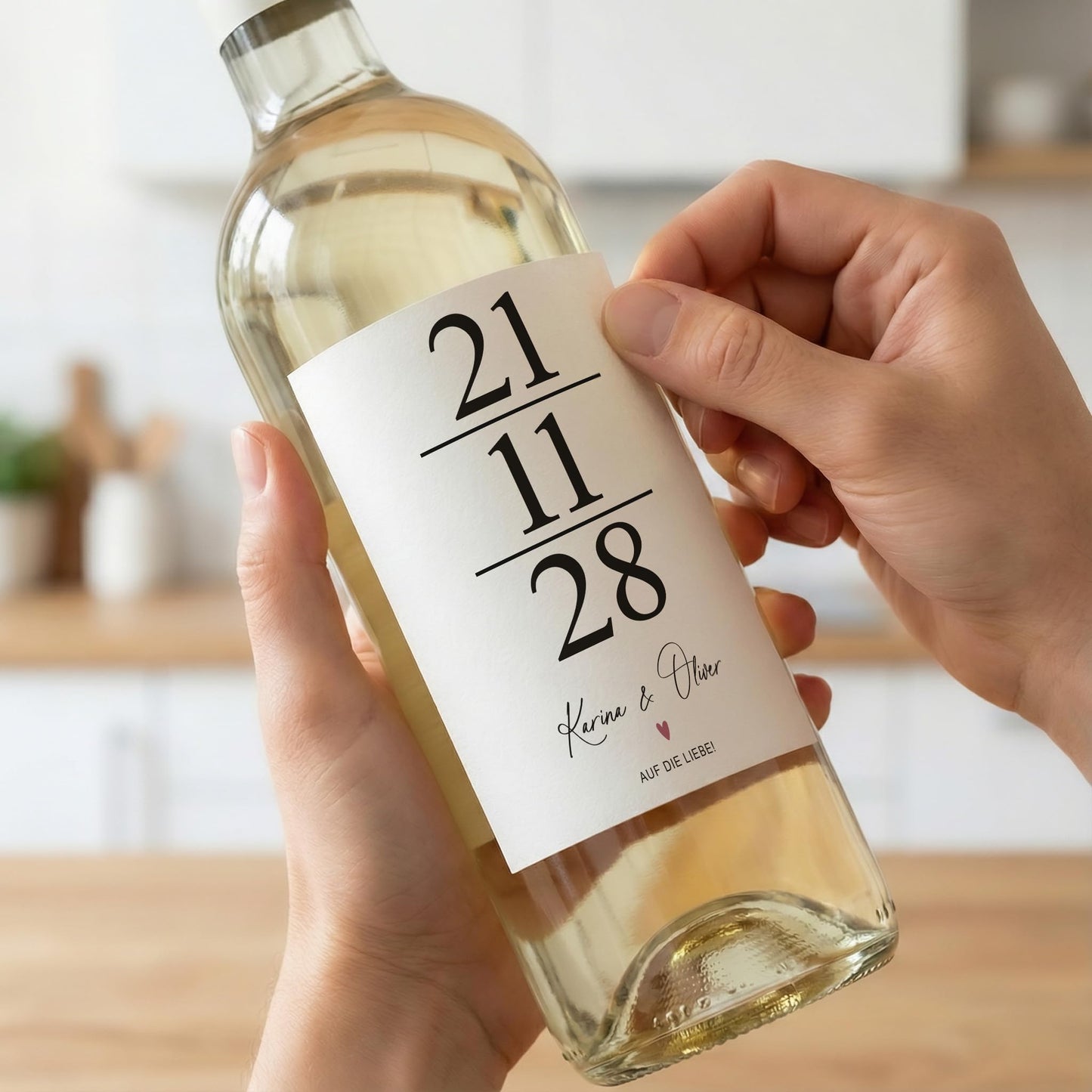Flaschenetiketten zur Hochzeit personalisiert Weinetiketten  Hochzeitsgeschenk Wein Geschenk | 2 Stück | 10x12 cm