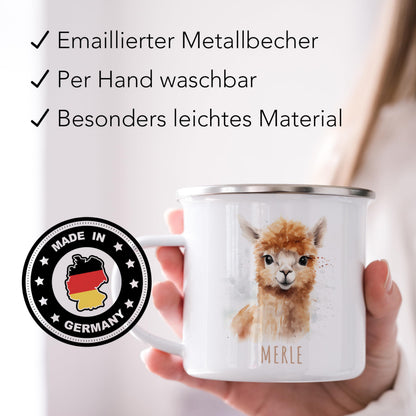 Emaille Tasse Tiere personalisiert