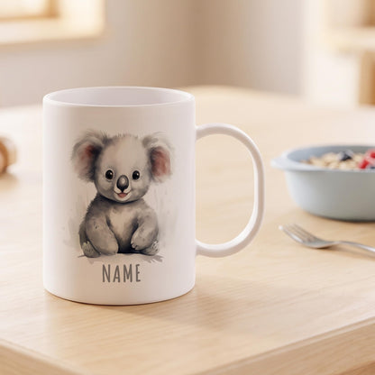 Bruchsichere Kindertasse leichte Kunststoff Tasse mit Henkel für Kindergarten, Koala