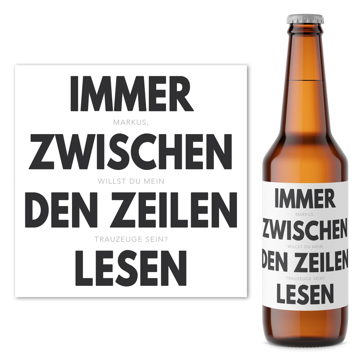 Willst du mein Trauzeuge sein Mann Bierflaschen Etikett personalisiert lustiges Bier Geschenk Trauzeuge fragen Flaschenetikett Bieretiketten 2 Stück | 9x9 cm