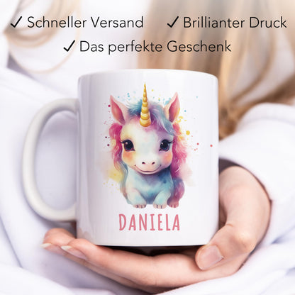 Einhorn Kindertasse Namen Tasse