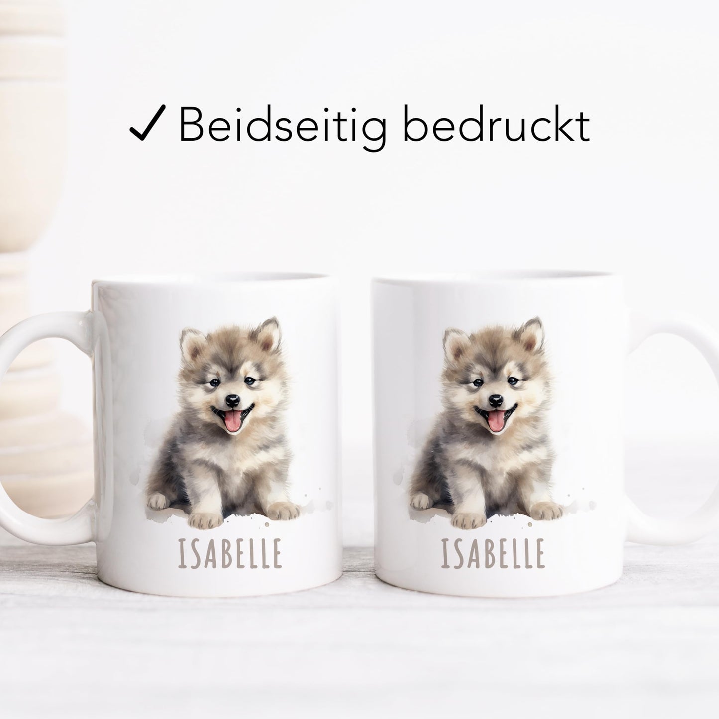 Wolf Tasse personalisierte Kindertasse mit Namen Wolftasse Namenstasse süßes Kinder Geschenk für Jungen & Mädchen Kaffeetasse Teetasse aus Keramik 330 ml