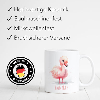 Flamingo Kindertasse Namen Tasse