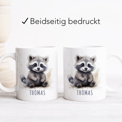 Waschbär Kindertasse Namen Tasse