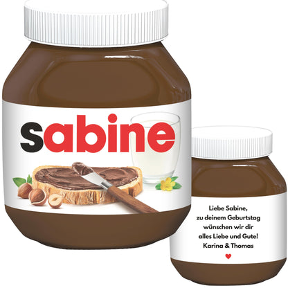 Aufkleber Schokoaufstrich Namen