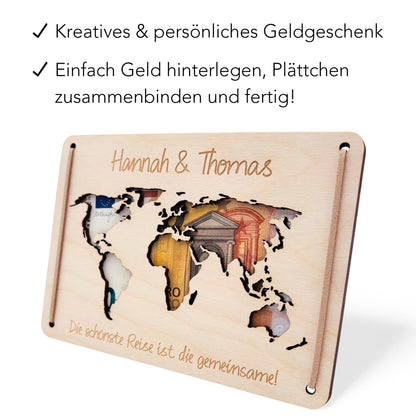 Hochzeitsgeschenk Geld Weltkarte Geldgeschenk