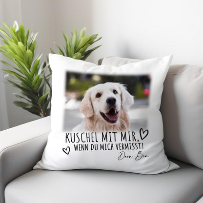 Andenken an verstorbenen Hund Kissen Foto