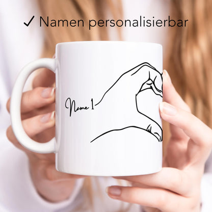 Partnertassen Paare Hand in Hand Tassen 2er Set