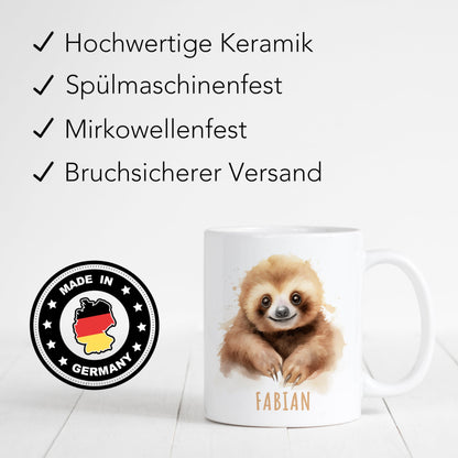 Faultier Kindertasse Namen Faultiertasse