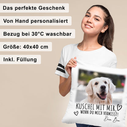Andenken an verstorbenen Hund Kissen Foto