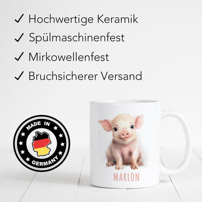 Schwein Kindertasse Namen Tasse