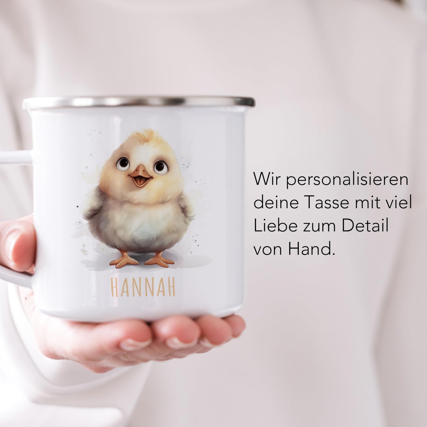 Emaille Tasse Tiere personalisiert