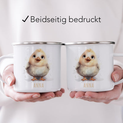 Emaille Tasse Tiere personalisiert
