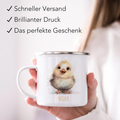 Emaille Tasse Tiere personalisiert