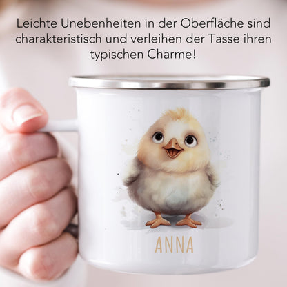 Emaille Tasse Tiere personalisiert
