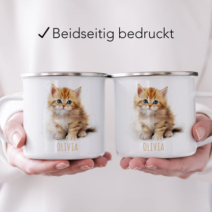 Emaille Tasse Tiere personalisiert