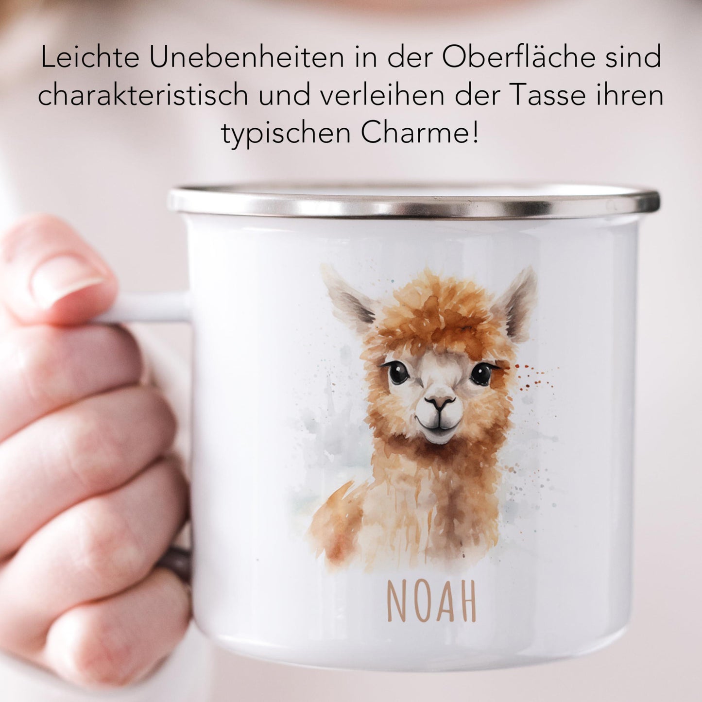 Emaille Tasse Tiere personalisiert