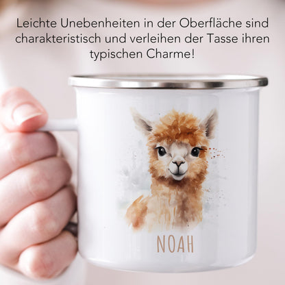 Emaille Tasse Tiere personalisiert