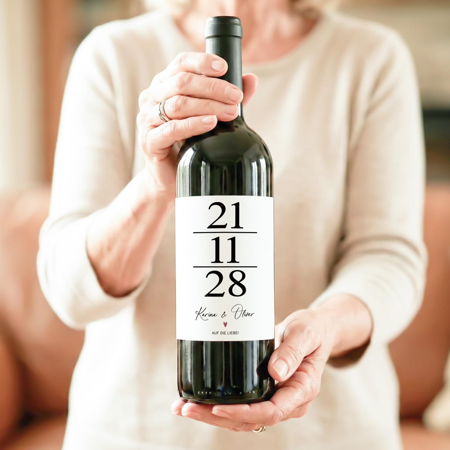 Flaschenetiketten zur Hochzeit personalisiert Weinetiketten  Hochzeitsgeschenk Wein Geschenk | 2 Stück | 10x12 cm
