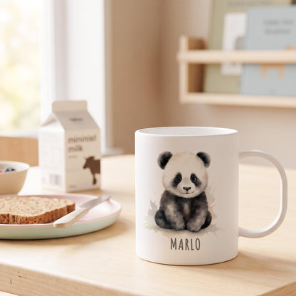 Bruchsichere Kindertasse leichte Kunststoff Tasse mit Henkel für Kindergarten, Panda