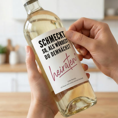 Verlobungsgeschenk Weinetiketten personalisiert Geschenk zur Verlobung Hochzeitsplanung