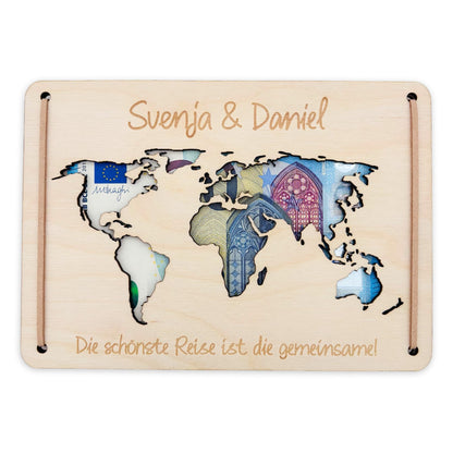 Hochzeitsgeschenk Geld Weltkarte Geldgeschenk