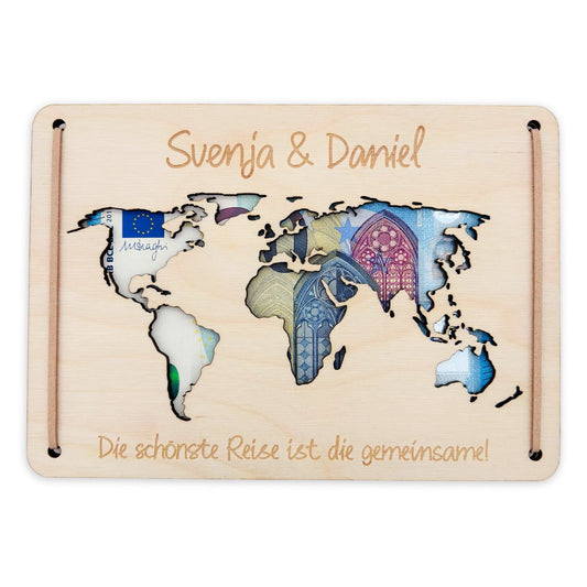 Hochzeitsgeschenk Geld Weltkarte Geldgeschenk