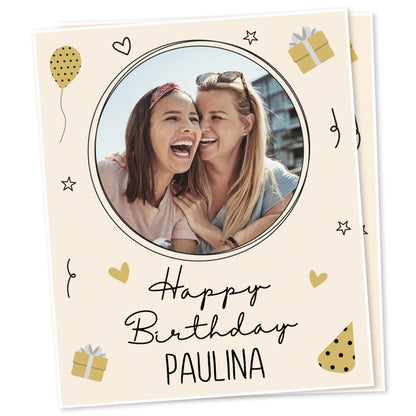 Weinetiketten Geburtstag Foto Text | Digitaler Download