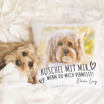 Andenken an verstorbenen Hund Kissen Foto