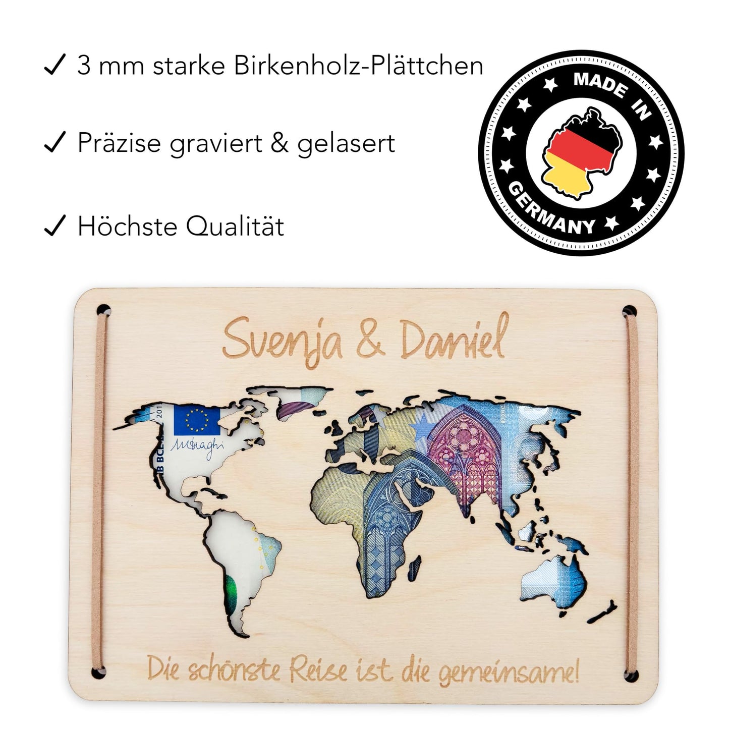 Hochzeitsgeschenk Geld Weltkarte Geldgeschenk