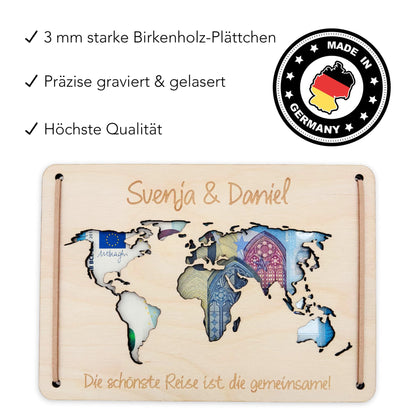 Hochzeitsgeschenk Geld Weltkarte Geldgeschenk