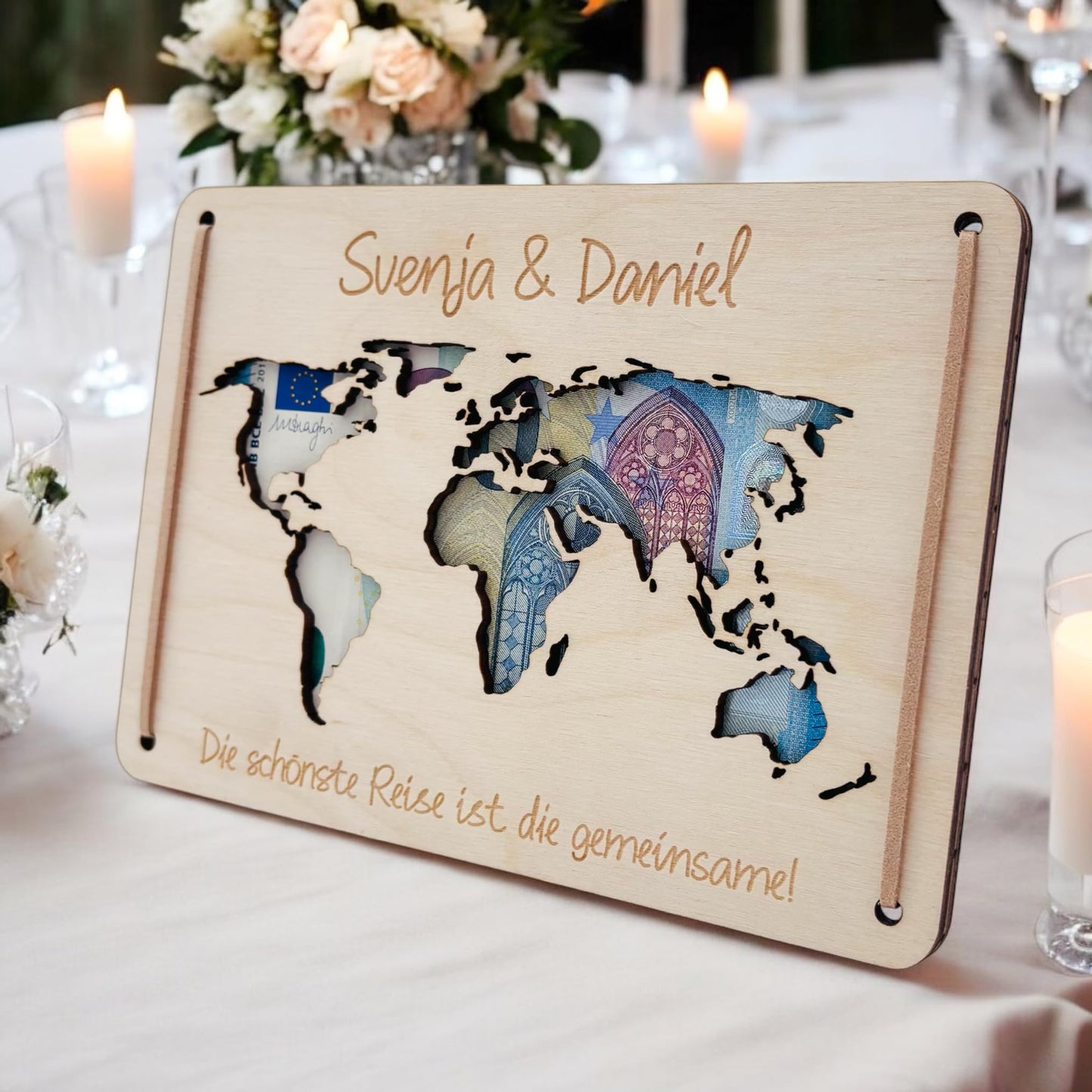 Hochzeitsgeschenk Geld Weltkarte Geldgeschenk