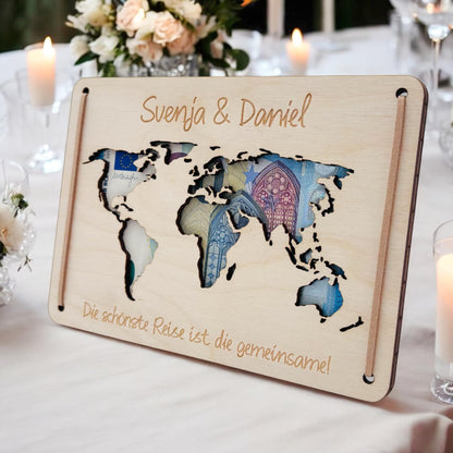 Hochzeitsgeschenk Geld Weltkarte Geldgeschenk
