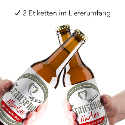 "Willst du mein Trauzeuge sein" Bieretiketten